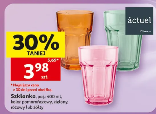 Szklanka actuel kolor różowy promocja w Auchan