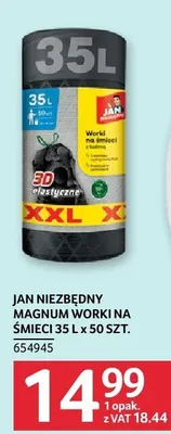 Worki na śmieci Jan Niezbędny Magnum 35l x 50szt. 654945 promocja w Selgros