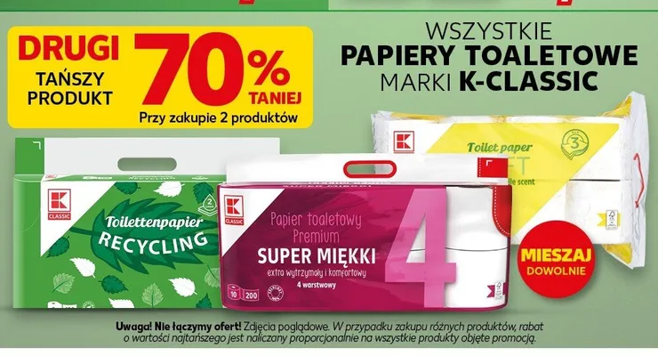 Papier toaletowy K-Classic Toilettenpapier Recycling 8-pak promocja w Kaufland