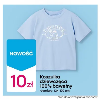 Koszulka dziewczęca 100% bawełny promocja w Pepco