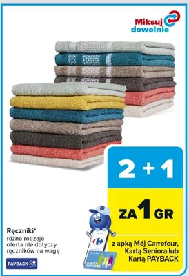 Ręczniki różne rodzaje oferta nie obejmuje ręczników na wagę promocja w Carrefour