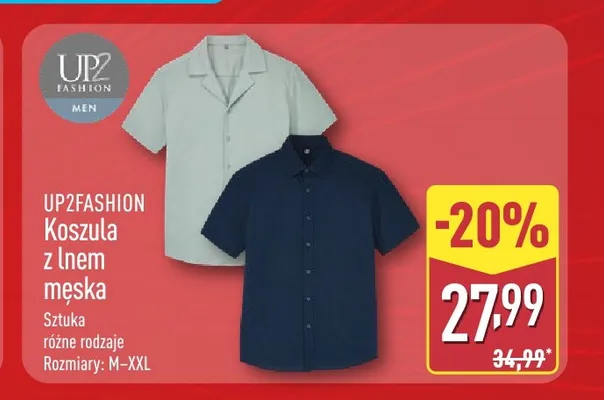 Koszula z lnem męska UP2FASHION promocja w Aldi