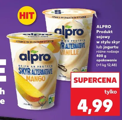 Produkt sojowy w stylu skyr Alpro o smaku waniliowym promocja w Kaufland