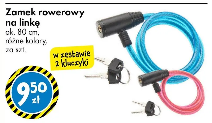 Zamek rowerowy na linkę promocja w Tedi