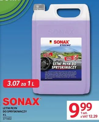 Letni płyn do spryskiwaczy Sonax Xtreme promocja w Selgros
