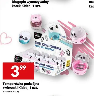 Temperówka podwójna zwierzaki Kidea promocja w Twój Market