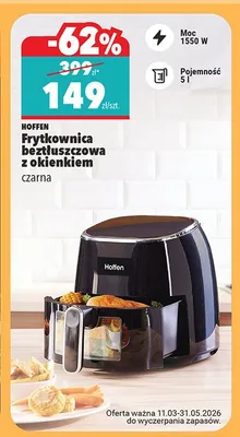 Frytkownica beztłuszczowa z okienkiem czarna promocja w Biedronka