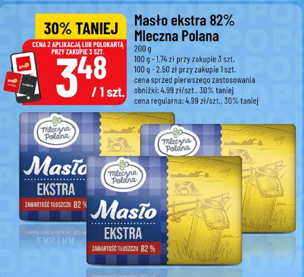 Masło ekstra Mleczna Polana 82% promocja w POLOmarket