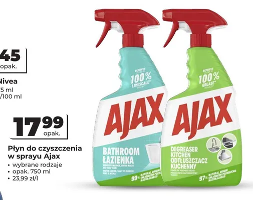 Płyn do czyszczenia w sprayu Ajax Degreaser Kitchen Odtłuszczacz Kuchenny promocja w Odido