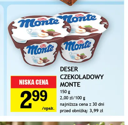 Deser czekoladowy Monte promocja w Gram Market
