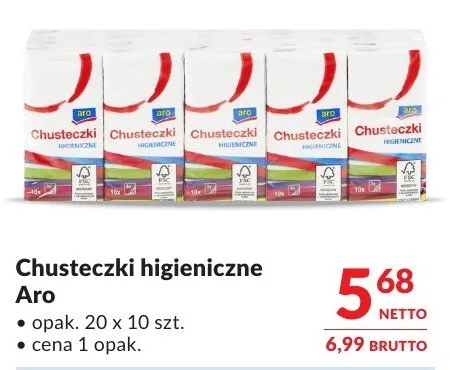 Chusteczki higieniczne Aro promocja w Makro