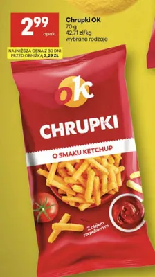 Chrupki o smaku ketchup promocja w Delikatesy Centrum