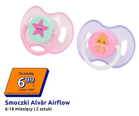 Smoczki Alvär Airflow 6-18 miesięcy 2-pak promocja w Action