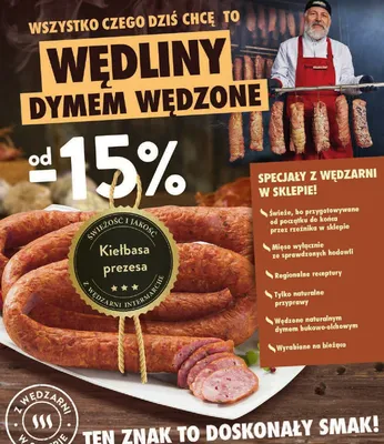 Wędliny dymem wędzone od -15% promocja w Intermarche