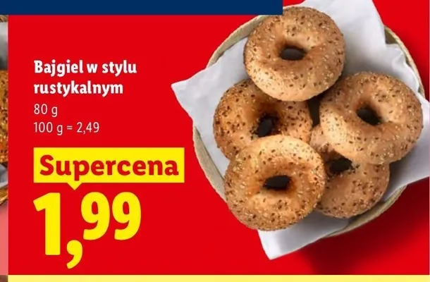 Bajgiel w stylu rustykalnym promocja w Lidl