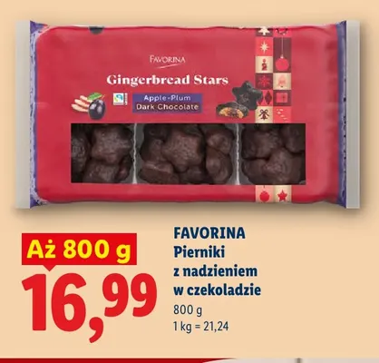 Pierniki z nadzieniem w czekoladzie Favorina promocja w Lidl