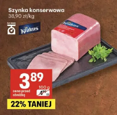 Szynka konserwowa Krakus promocja w Delikatesy Centrum
