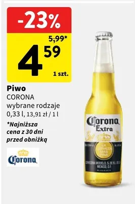 Piwo Corona wybrane rodzaje promocja w Intermarche