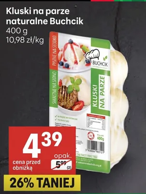 Kluski na parze naturalne Buchcik promocja w Delikatesy Centrum