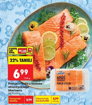 Porcje z fileta z łososia atlantyckiego promocja w Biedronka