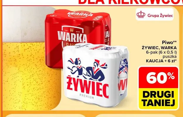 Piwo Warka 6-pak 500 ml promocja w Carrefour Market