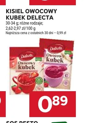 Kisiel owocowy Kubek Delecta malinowy promocja w Stokrotka