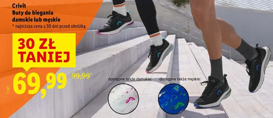 Buty do biegania damskie lub męskie promocja w Lidl