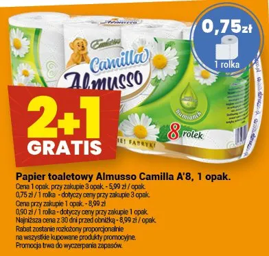Papier toaletowy Almusso Camilla A'8 promocja w Twój Market