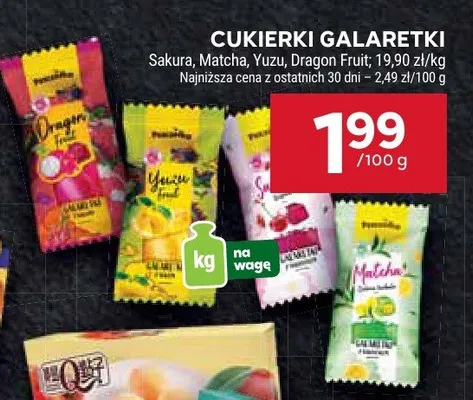 Cukierki galaretki Sakura, Matcha, Yuzu, Dragon Fruit promocja w Stokrotka