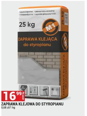 Zaprawa klejowa do styropianu promocja w Merkury Market