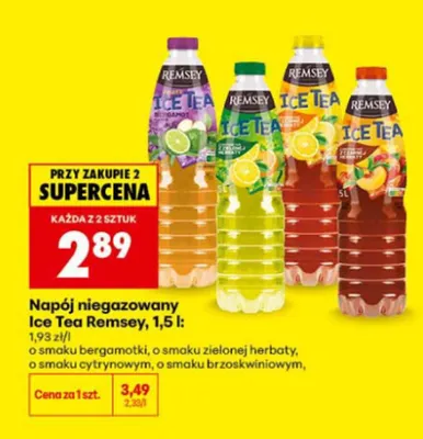 Napój niegazowany Ice Tea Remsey o smaku brzoskwiniowym promocja w Biedronka