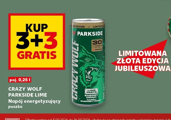 Napój energetyzujący Crazy Wolf Parkside Lime promocja w Kaufland