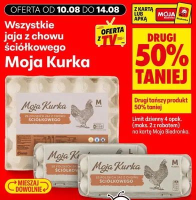 Jajka kurze z chowu ściółkowego Moja Kurka M promocja w Biedronka