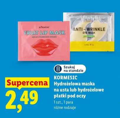 Hydrożelowe płatki pod oczy Kormesic promocja w Lidl