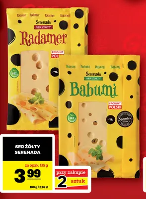 Ser żółty w plastrach Babumi Serenada promocja w Gram Market