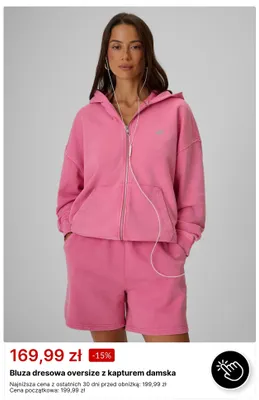Bluza dresowa oversize z kapturem damska 4F promocja w 4F