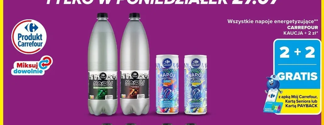 Napój energetyzujący Carrefour Classic Power promocja w Carrefour Market