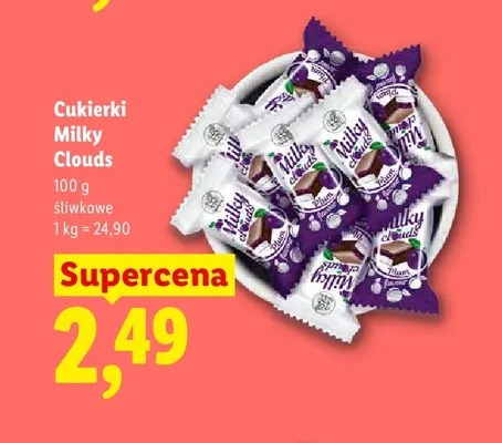 Cukierki Milky Clouds śliwkowe promocja w Lidl