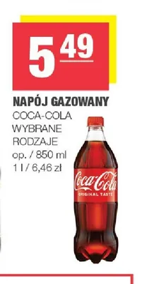 Napój gazowany Coca-Cola Original Taste promocja w SPAR