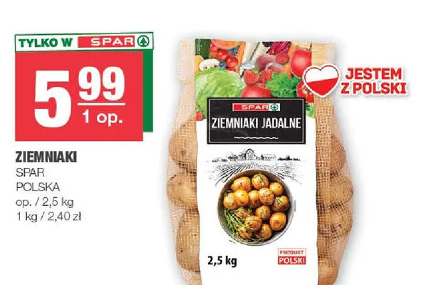Ziemniaki jadalne Spar polskie promocja w SPAR