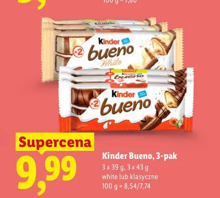 Baton Kinder Bueno klasyczne 3-pak promocja w Lidl