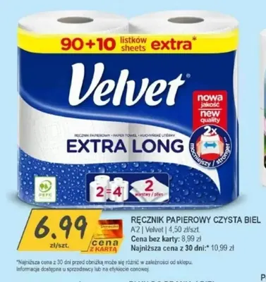 Ręcznik papierowy Czysta Biel Velvet 2-pak promocja w Słoneczko