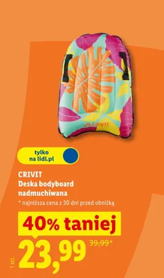 Deska bodyboard nadmuchiwana promocja w Lidl