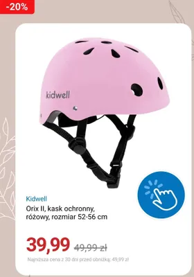 Kask ochronny Kidwell Orix II różowy rozmiar 52-56 cm promocja w Smyk
