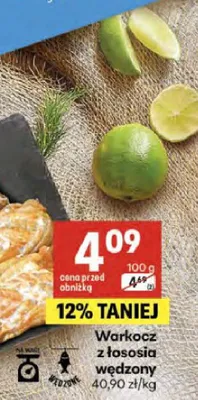 Warkocz z łososia wędzony promocja w Delikatesy Centrum