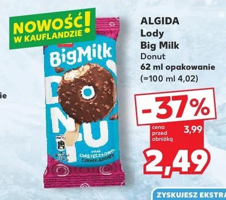 Lody ALGIDA Big Milk Donut promocja w Kaufland