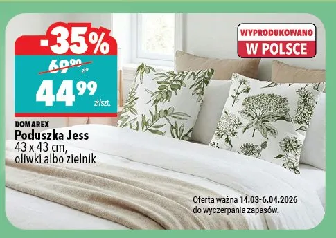 Poduszka Jess 43 x 43 cm, oliwki albo zieleń promocja w Biedronka Home
