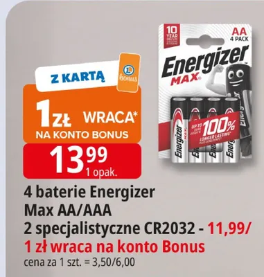 Baterie Energizer Max AA/AAA 4szt. promocja w Leclerc
