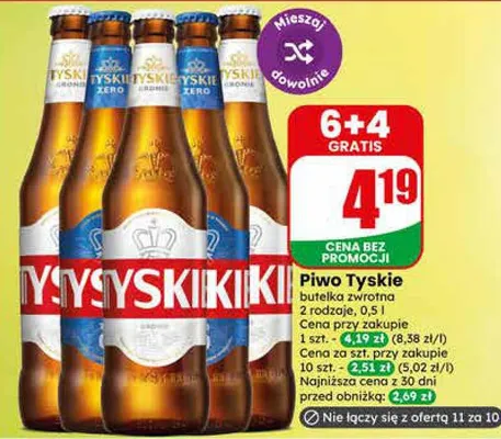 Piwo Tyskie Zero promocja w Dino