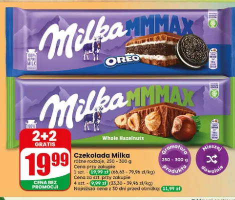 Czekolada Milka MMMAX Oreo promocja w Dino